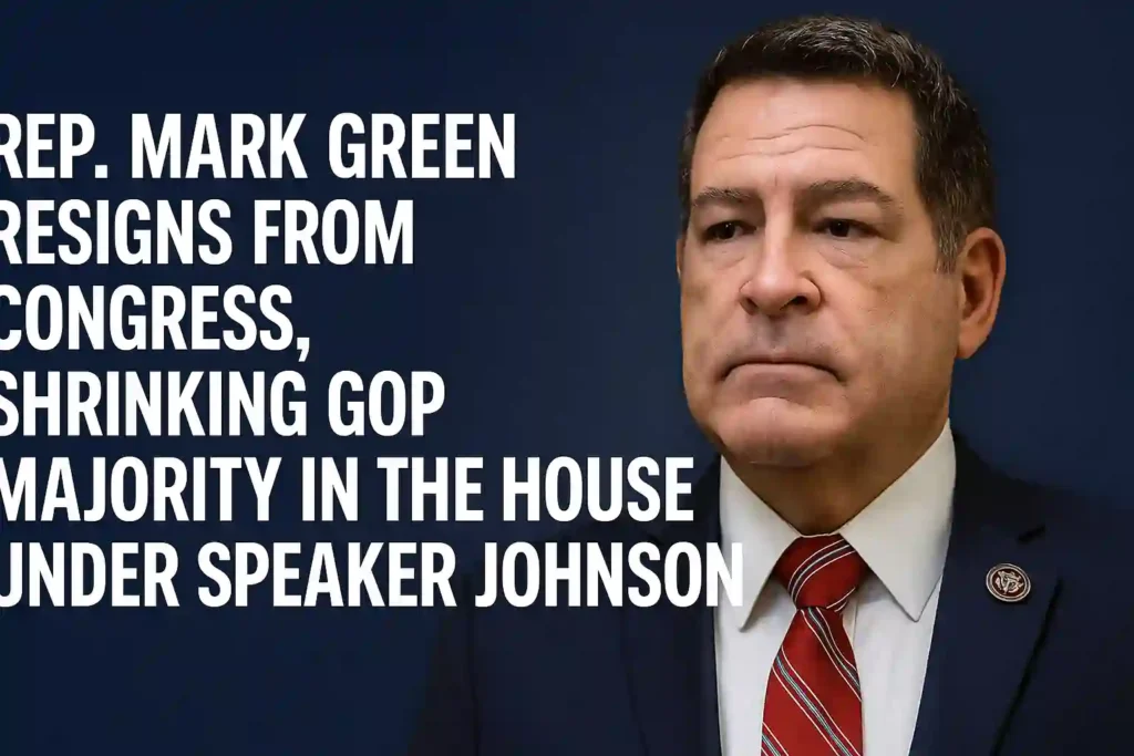 Rep. Mark Green Resigns from Congress, Shrinking GOP Majority in the House Under Speaker Johnson